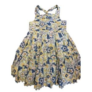NWOT Haute Hippie Floral Kids Dress in Blue and Yellow - Girl’s Size 5